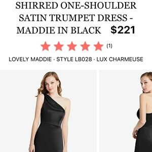 Dessy brand formal black one shoulder dress